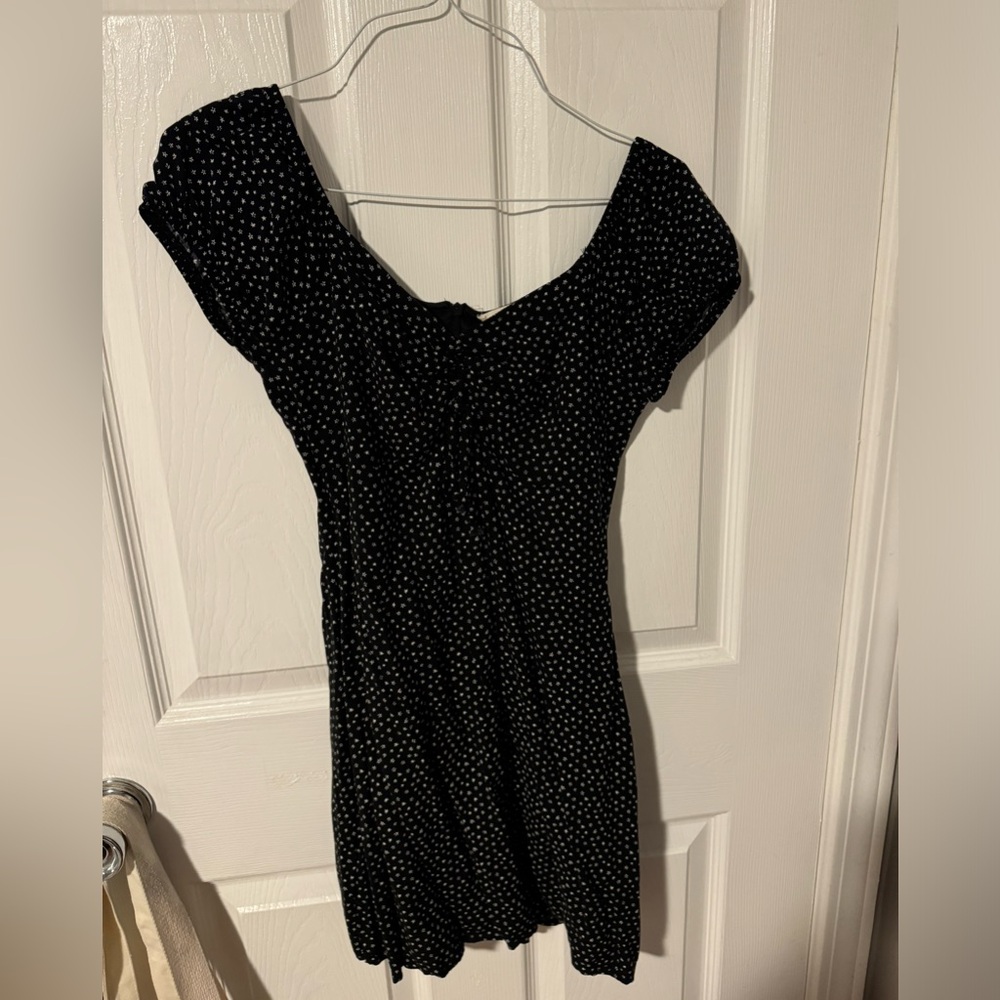 LA Hearts black and floral runched dress